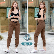 [Jogger pants] กางเกง Jogger ขาจั้มผ้ายืดผู้หญิง (เป้าซิป) รุ่น J37/4 ใส่ได้ทั้งชายหญิงเนื้อผ้า cott
