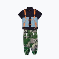 New store opening 50% discount for only three daysBoys Hip Hop Contrast Jacket Cargo Pants Streetwea