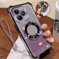 2025 New Color Gold Magnetic Wireless Silicone Four Corner Protection TUP Shockproof Phone Cover for