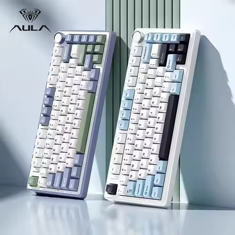 AULA F75 Gaming Mechanical Keyboard W/ RGB PBT keycaps Hot-Swap Gasket Structure 75% Layout Customiz