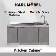 Dapur Kitchen Kabinet Cabinet Set bertutup Stainless Steel Gas Stove Sink Storage Locker Cupboard Almari Dapur Murah