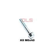 MESIN Flange Bolt Bolt M6x40 WHITE engine block 6mm 4cm 6x40 Key 8
