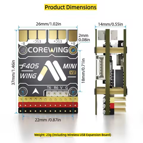 CoreWing F405 WING MINI V2 Fixed Wing Flight Controller for RC FPV Airplane Freestyle Racing Drone Q