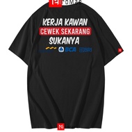 Hi T-Shirt Distro Work Friends Cotton Combed 3s Writing Japan Tshirt Men Distro Clothes Oong Bandung