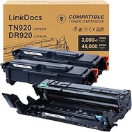 LinkDocs TN920 DR920 Toner Cartridge and Imaging Drum Set Replacement for Brother TN-920 DR-920 to u