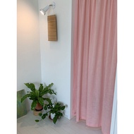 American Fashion Beige Pink Pure Color Pure Cotton Cloth Bedroom Living Room Short Curtain Door Curt