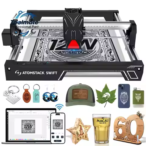 Swift Laser Engraver for Beginners 12000mW Output Laser Cutter 300X300mm Working Area Engraving Mach