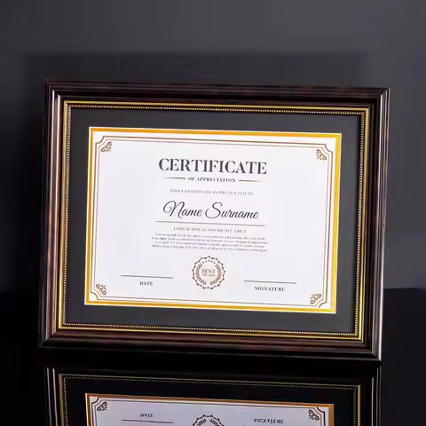 Bla Gold Card Paper Certifie Frame A4 Display Frame Photo Frame Patent Certifie Good Student Award F