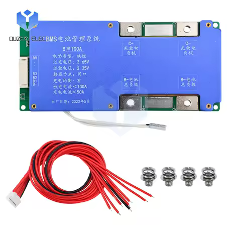 4S 8S 100A Li-FePO4 Battery Charging Protection Module Active Equalizer Board Battery Management Sys