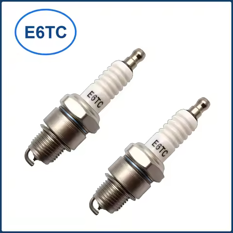 2PCS Spark Plug E6TC for 2 Stroke 49cc-80cc Motor Engine Motorized Bike Bicycle YAMAHA PW50 PY50 PEE