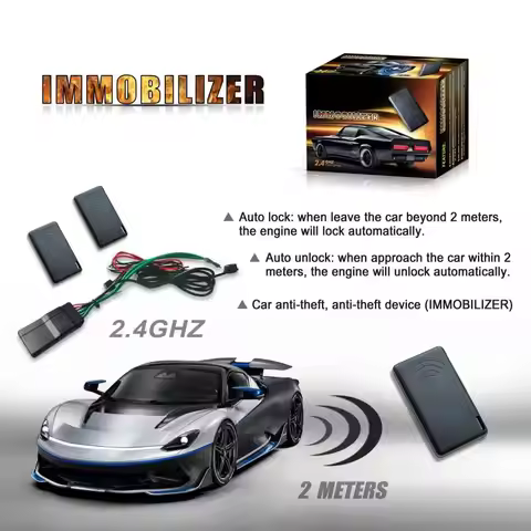GD-10 Immobilizer RFID 2.4Ghz Car Alarm Engine Lock Anti-Hijacking Circuit Intelligent Cut-Off Syste