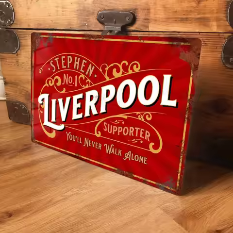 Liverpool Football Metal Sign - Vintage Retro Plaque, Decor for Fans, Wall Art, Retro Metal Decorati