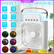 6 Inches Air Conditioner Cooling Fan With 5 Sprays 7 Color Light Portable Fan Air Cooler Kipas Mini Aircond Kipas风扇