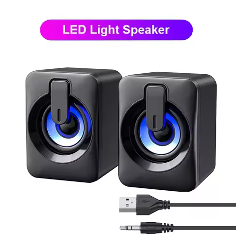 Mini Computer Speaker Stereo Sound With 3.5mm Aux Cable Home Office PC Speaker For Macbook Desktop N