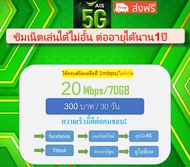 ซิมเน็ตเอไอเอส ซิมเทพ AIS 20Mbpsเน็ตไม่อั้น ซิมเต็มเงิน300บาทต่อเดือน