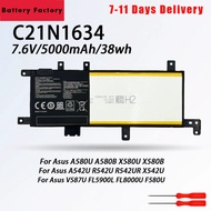 C21N1634 7.6V 38WH for ASUS VivoBook Laptop Battery R542U R542UR X542U FL5900L FL8000L A580U X580U X