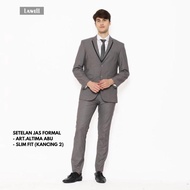 Lawell Setelan Jas Dan Celana Pria Formal Abu Tua Black Slim Fit Kualitas Premium Branded 1