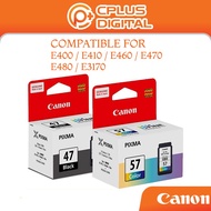 ♀Canon Ink PG-47 PG47  CL-57S  CL-57 Black OR Colour Ink Cartridge for Canon E410 E460 E470 E480E3170 Pixma Printer✹