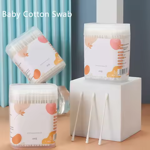 400PCS Organic Baby Cotton Swabs Paper Sticks Cotton Buds for Baby Ear Nose Clean Ultra Safe Hypo-al
