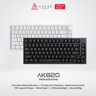Ajazz AK820 Monochrome 75% Mechanical Keyboard Wired White/Blue Light