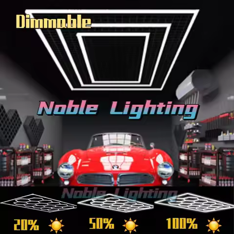 Garage Light Dimmable 4.8X2.4M LED Light Garage Light Customized Hexagon Lamp Ceilings Lighting for 