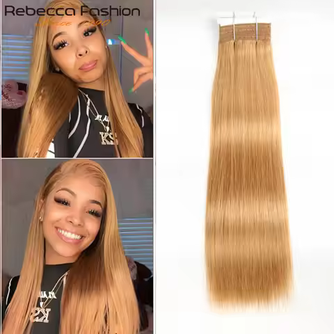 Honey Blonde #27 Straight Hair Double Drawn Natural Human Hair Weave Bundles Remy 6# 8# Human Hair E