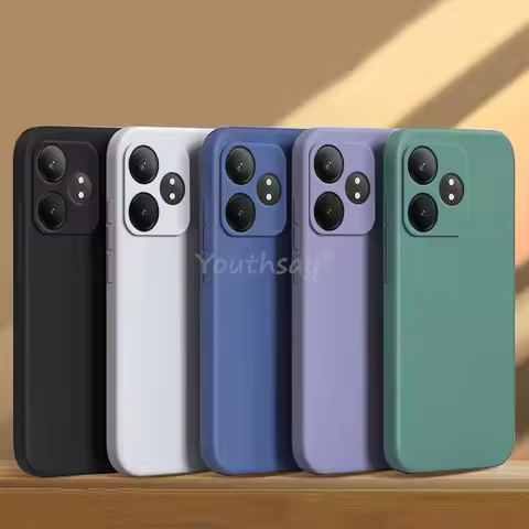 For Realme GT 6 Case Realme GT 6 Cover Liquid Silicone Plain TPU Anti-drop Phone Protector Cover Rea
