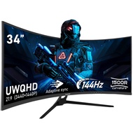 Gawfolk 34 Inch Ultrawide Curved 144Hz Gaming Computer Monitor 1500R PC Screen 21:9 UWQHD (3440x1440