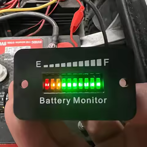 12V 24V 36V 48V 60V 72V LED Battery Level Indicator Acid Battery Meter RV Electric Vehicle Battery T