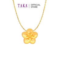 TAKA Jewellery 999 Pure Gold Flower Pendant with 9K Gold Chain