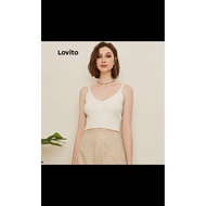 (New) Lovito White Crop Knit Top