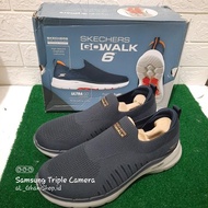 Sepatu slip on pria skechers go walk 6 jaded 216205 NVOR original