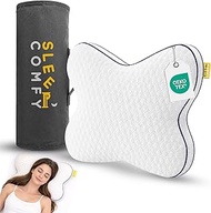 SLEEP COMFY Premium Butterfly Pillow, Pillow Neck Pain, Orthopaedic Memory Foam Oeko-Tex Certified, 