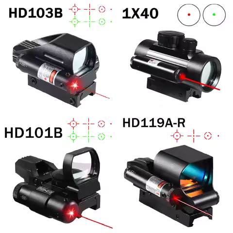 Red Dot Sight with Laser Series HD103 HD101 4 Reticle Optics Sight Red Green Dot Airsoft Scopes Gl*c