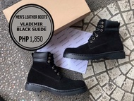 Mardini Shoes-Marikina Men's Leather Boots Vladimir Black Suede