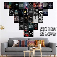[ISI 32 PCS] Poster Dinding Kamar Black Aesthetic Ukuran A4 A5 A6 Dekorasi Kamar Cowok Hiasan Dindin