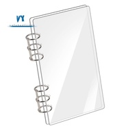 6-Ring A6 Binder Clear Acrylic Binder Notebook Cover A6 Planner Budget Binder Loose Leaf Folders Off