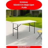 Krisbow 122x62 Cm Fordable White Rectangle Folding Table