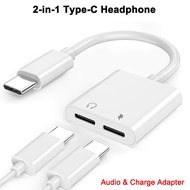 USB C to 3 5mm Audio Dual Type C Charging Splitter for Tablet Pro iPad Pro Samsung S24 S23 Ultra
