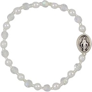 God's Little Angels Stretch Miraculous Medal Bracelet with Prayer Card, 6 Inch
