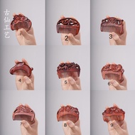 Ancient Fairy Rhino Horn Red Sandalwood 8cm Shili Lotus Cheongsam Mandarin Duck Playing in Water Cla