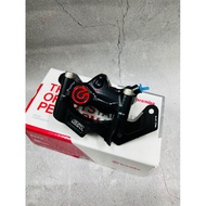 100% Original Brembo Cafe Racer Billet CNC 4Pot Brake Caliper + Bracket Hitam Black Y15 Y16 Xmax NVX