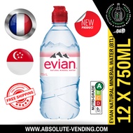 EVIAN Mineral Water Sports Cap 750ML X 12 (BOTTLE) - FREE DELIVERY within 3 working days!