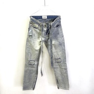 Heavy Industry Version FEAR OF GOD Season 6 fog6th High Street Ribbon Washed Blue Gray Ripped Denim 