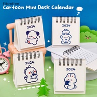 Fitow 2024 Year Simple Ins Small Desk Calendar Student Desktop Cute Cartoon Dog Rabbit Mini Note Memo Calendar Study Office Calendar Ornaments Office Desk FE