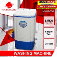 NEW MICROMATIC Single Tub Washing Machine 6.5KG MWM-650 BUILDMATE