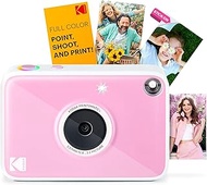 Kodak Printomatic+ Instant Print Digital Camera (Pink) 10MP Portable Camera with Interactive RGB LED