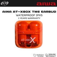 [ AIWA AT-X80X TWS EARBUDS ] - IPX5 / 5hr Playime / 13mm coil / Orange / 1 Years warranty