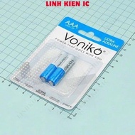 Blister of 2 AAA Batteries LR03 2PK Voniko 1.5V Linhkien IC