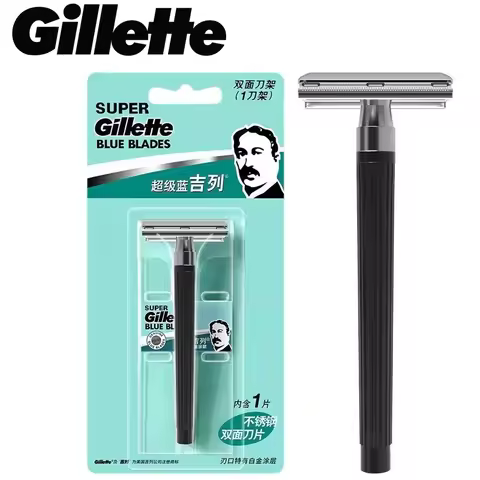 Gillette Razor Super Blue Straight Razor Men Razor Blades Stainless Steel Shaving Shaver Safe Shavin